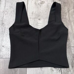 Abercrombie & Fitch Black Crop Double-Layered Seamless Fabric Corset Tank XS